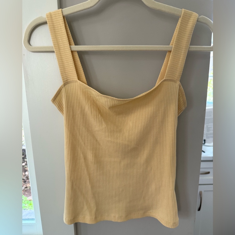 Reformation Ribbed Tan Tank Top